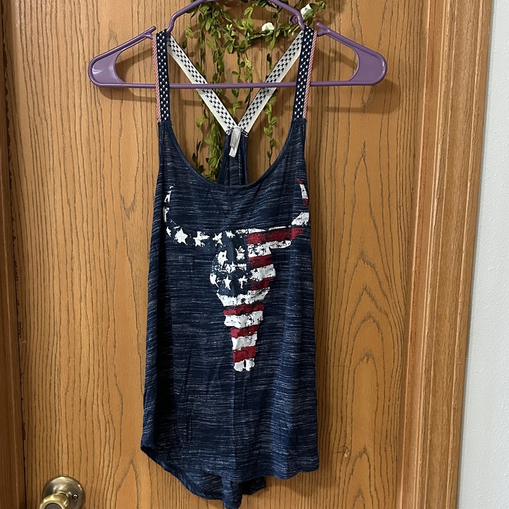 Vanity Navy and White Star Tank Top
